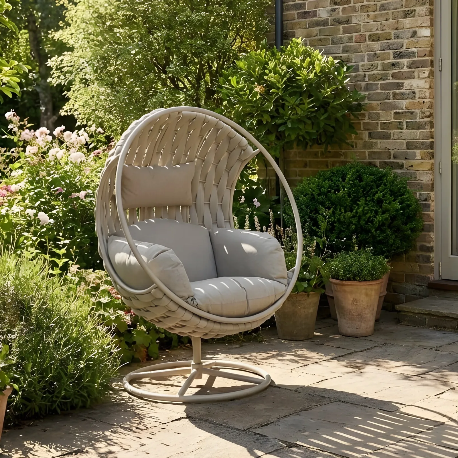 Rochelle Swivel Chair, Rope | Barker & Stonehouse