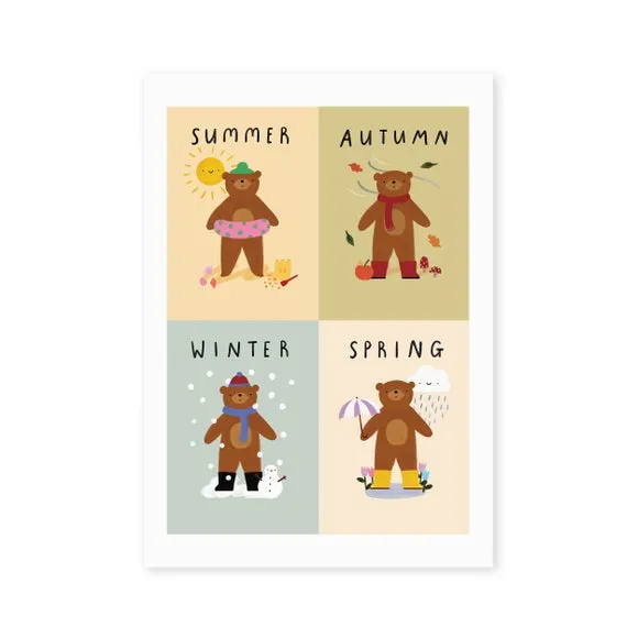 East End Prints Bear and Seasons Print 2