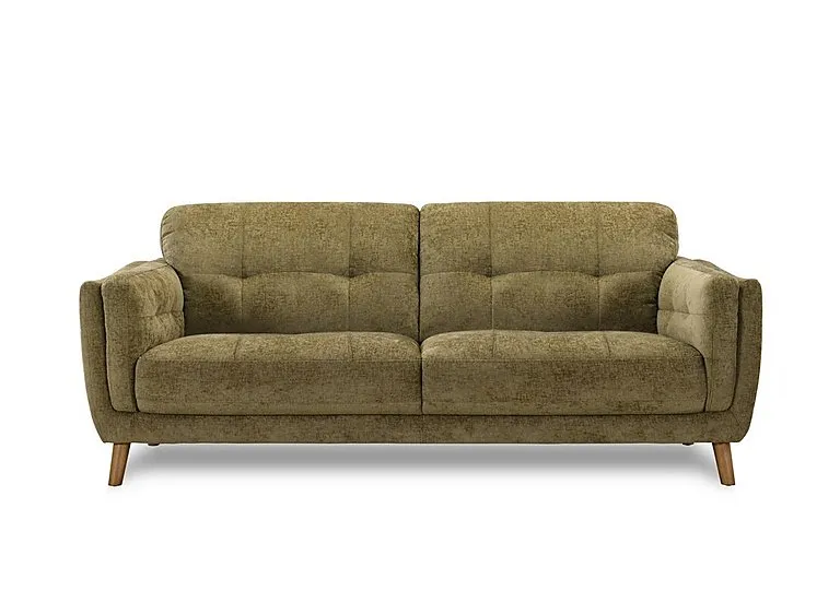 Soren 3 Seater 2 Cushion Fabric Sofa - Moss - Sofas and Armchairs