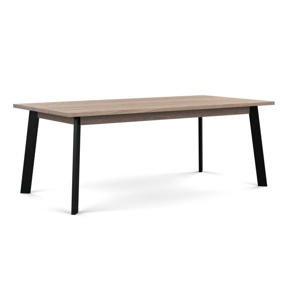 Heal's Nova Extending Dining Table Grey Oiled Oak L200 + 50cm x2 3