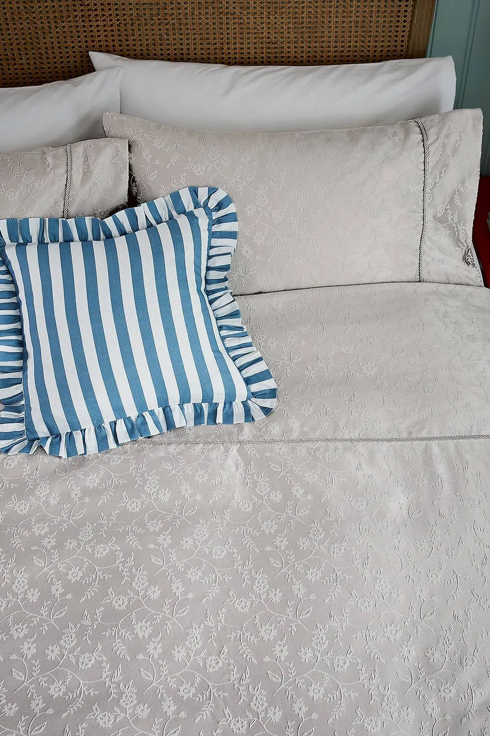 Helena Springfield 'Candy Stripe' Cotton Cushion in Aqua 3