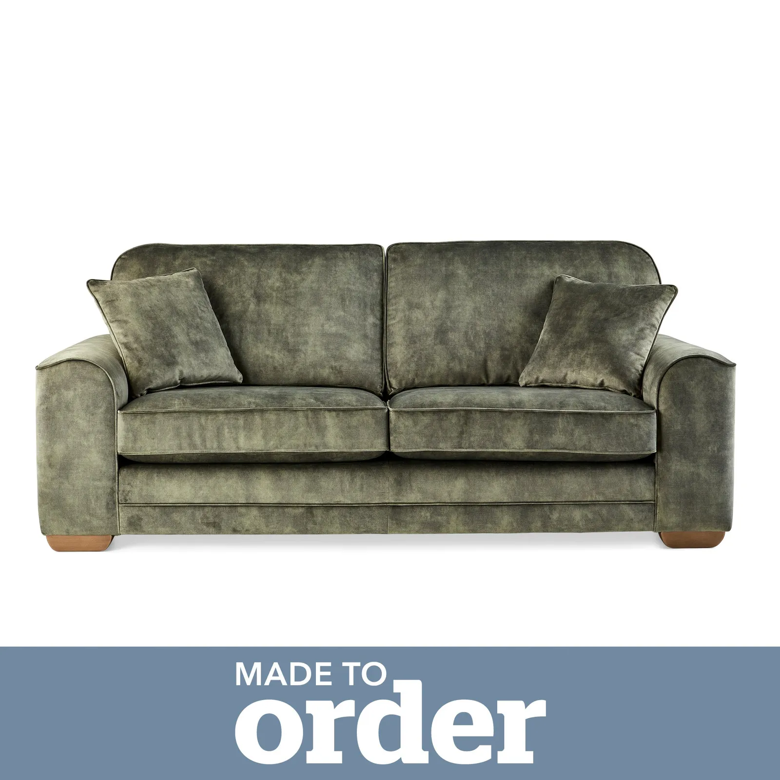 Morello 3 Seater Sofa Slub Velvet Slub Velvet Forest Green
