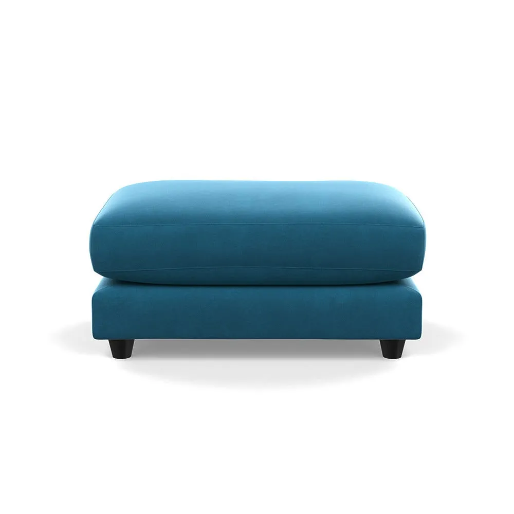 Heal's Snooze Footstool Smart Velvet Ocean Black Feet