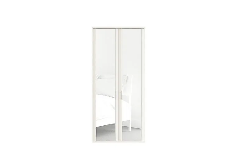 Oxford 2 Door Hinged Wardrobe with Mirrors - White