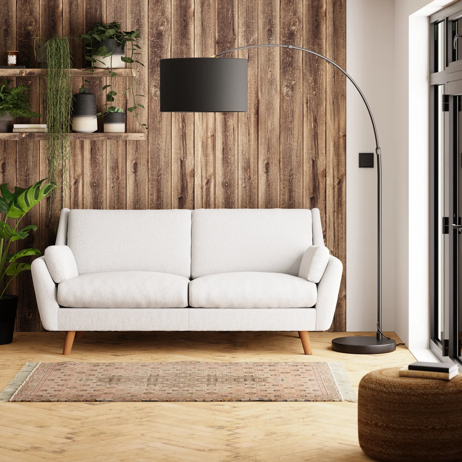 Milo Chunky Boucle 3 Seater Sofa Cream
