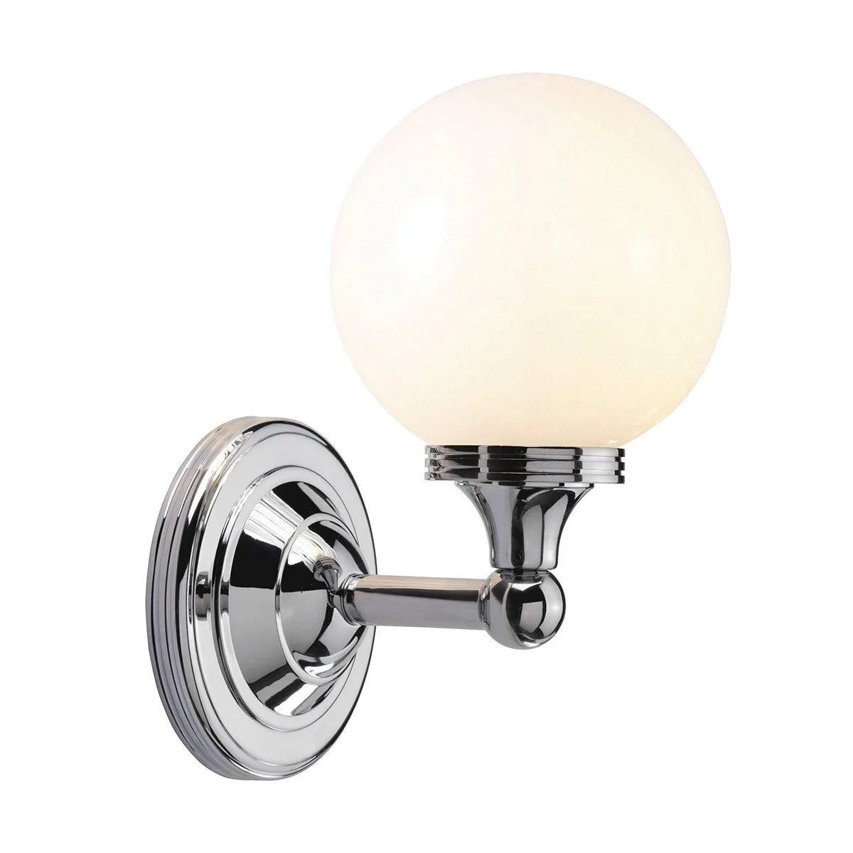 Netlighting Austen 1 Light Bathroom Wall Light Polished Chrome IP44 G9 in Grey