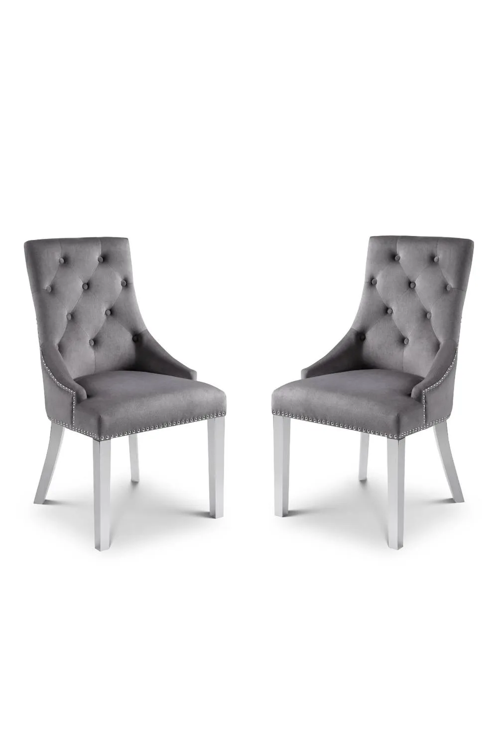Julian Bowen Gladstone Buttoned Back Upholstered Dining Chair (Set of 2) in Grey 2