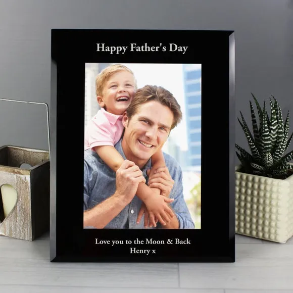Personalised Portrait Black Glass Photo Frame 5