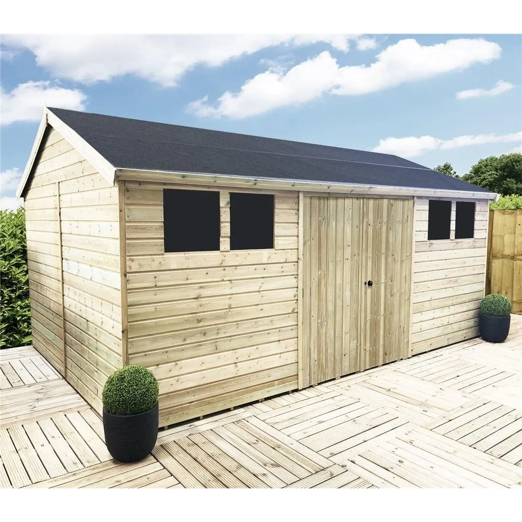 Marlborough 10 x 11 Reverse Premier Pressure Treated Apex Workshop in Natural 3