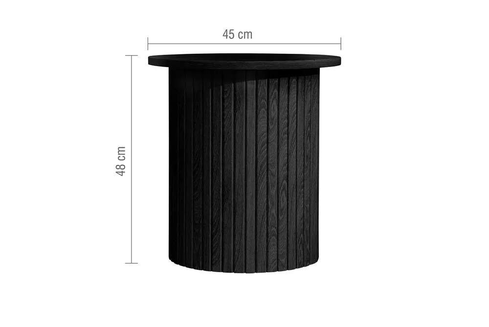 Birlea Black Fluted Side Table Axel 5