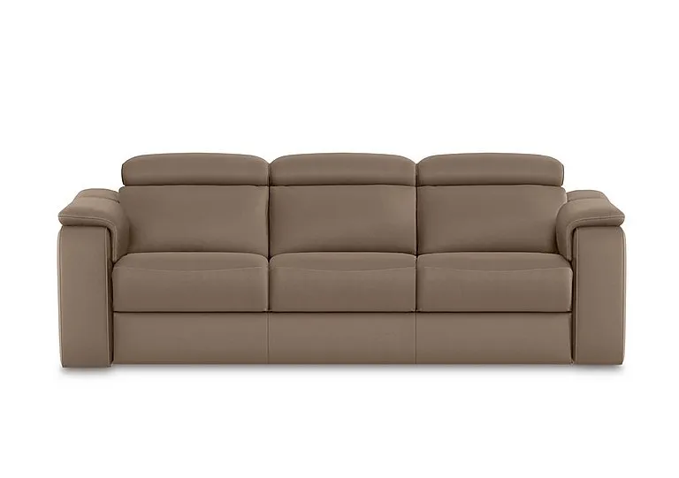 Canto 3 Seater 3 Cushion Leather Sofa - Torello Taupe