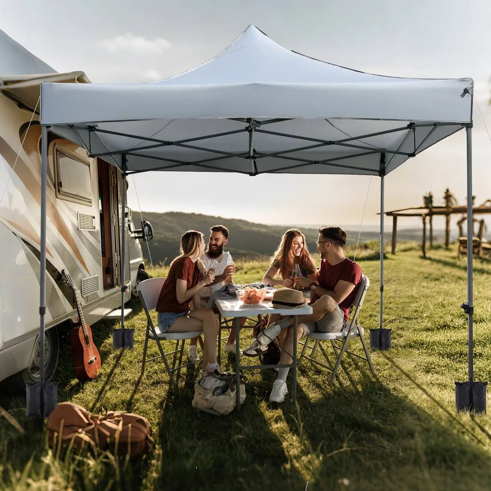 Costway 300 x 300cm Pop up Canopy Tent Easy Setup Gazebo Shelter w/Wheeled Bag in Grey 6