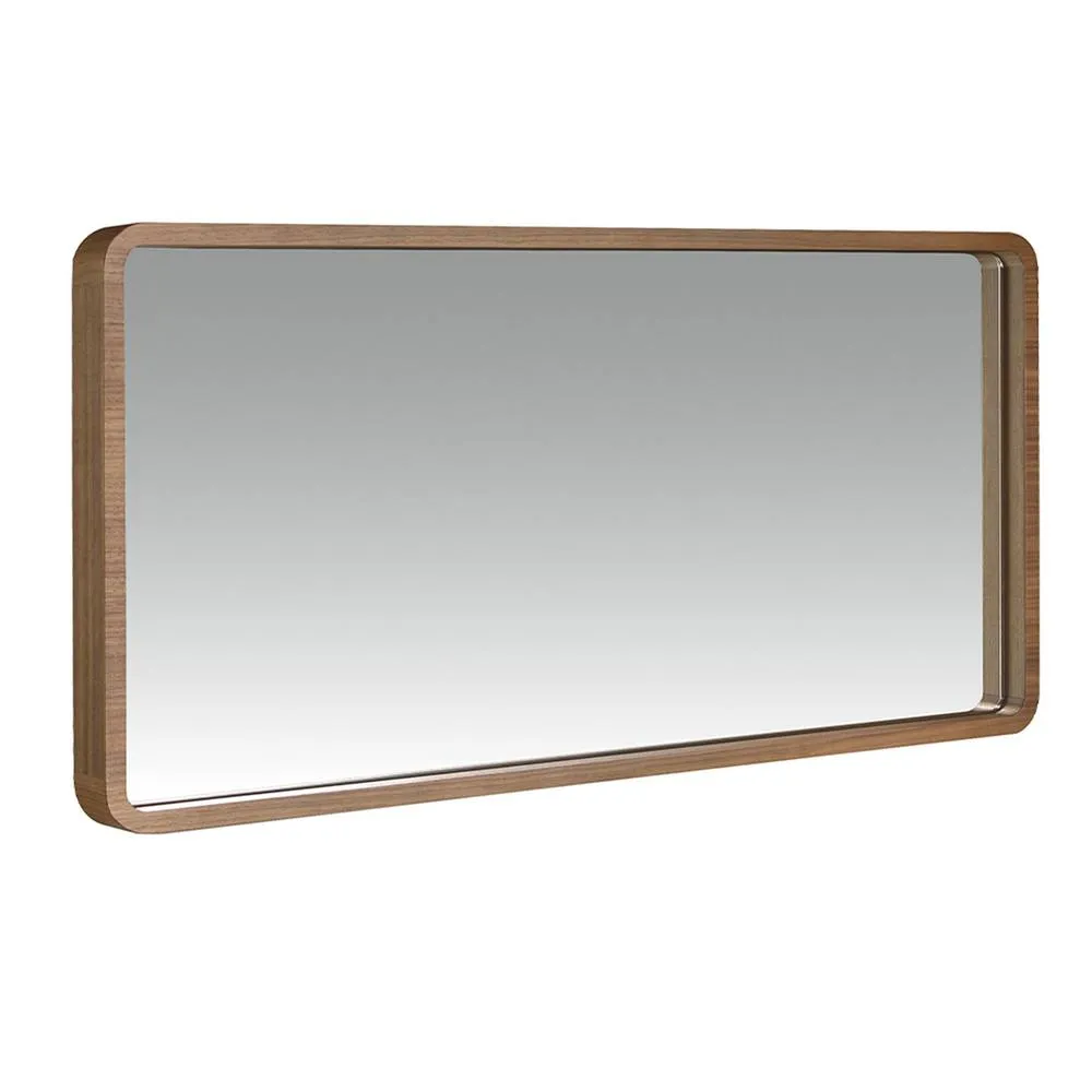 Angel Cerda Walnut Veneer Rectangular Wall Mirror 100x50 cm