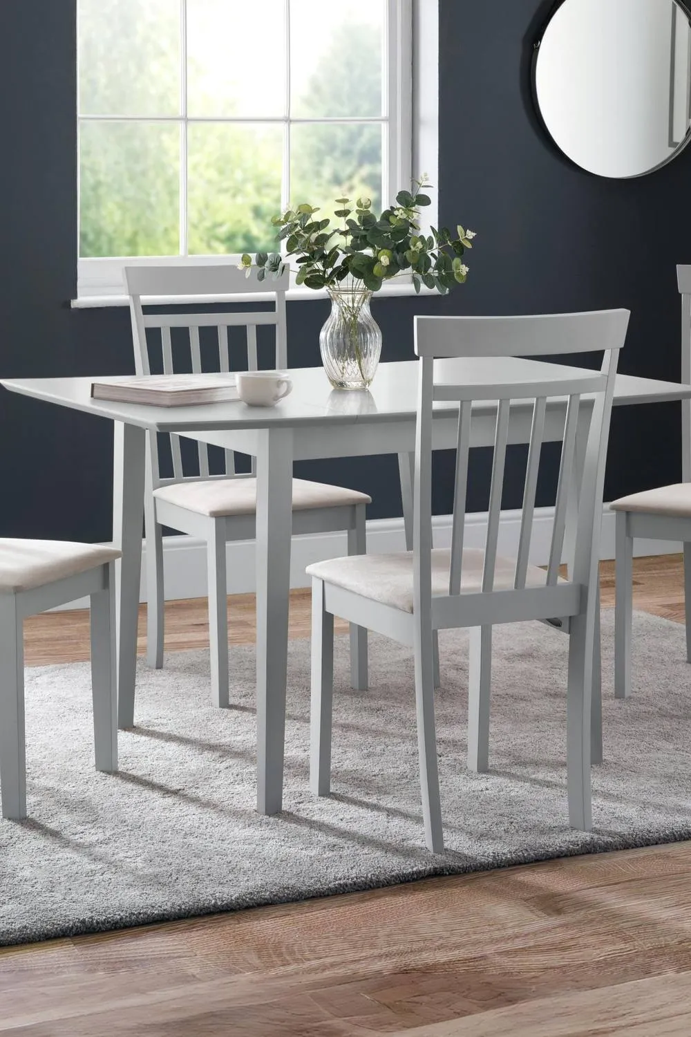 Julian Bowen Rufford Square to Rectangular Extending 4 Seater Dining Table in Grey 1