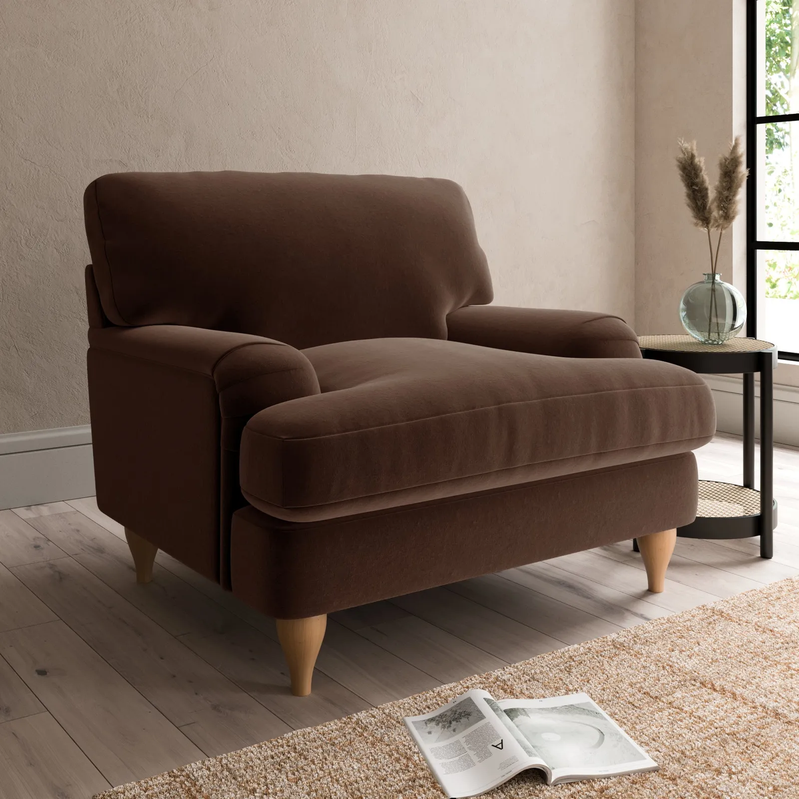 Darwin Luxury Velvet Armchair Luxury Velvet Pinecone