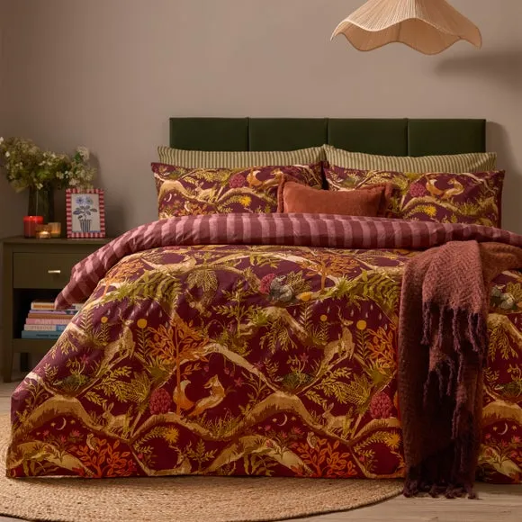 Furn. Nya Woodland Polycotton Duvet Cover & Pillowcase Set 1