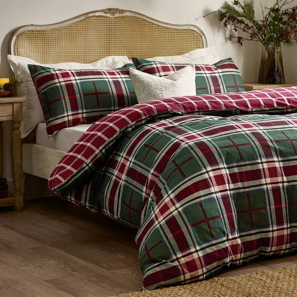 Wylder Braemar Check 100% Brushed Cotton Duvet Cover Set 3