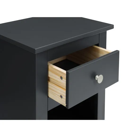 Radley 1 Drawer Bedside Table, Dark Grey & Pine 6