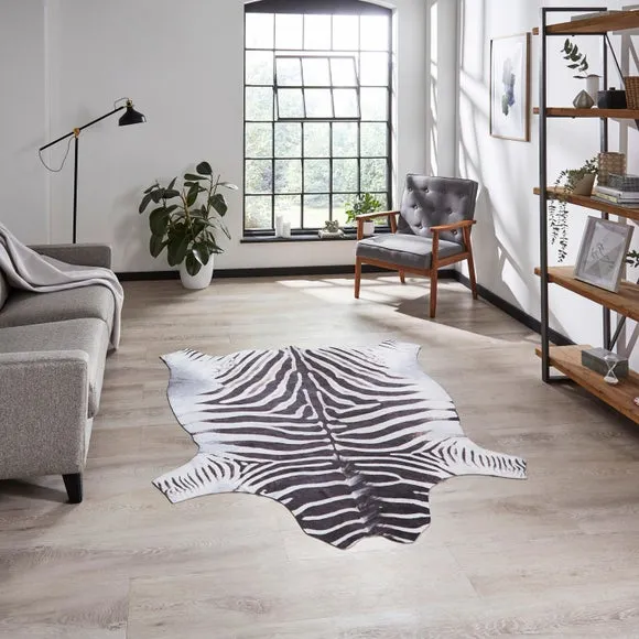 Faux Zebra Print Rug 2