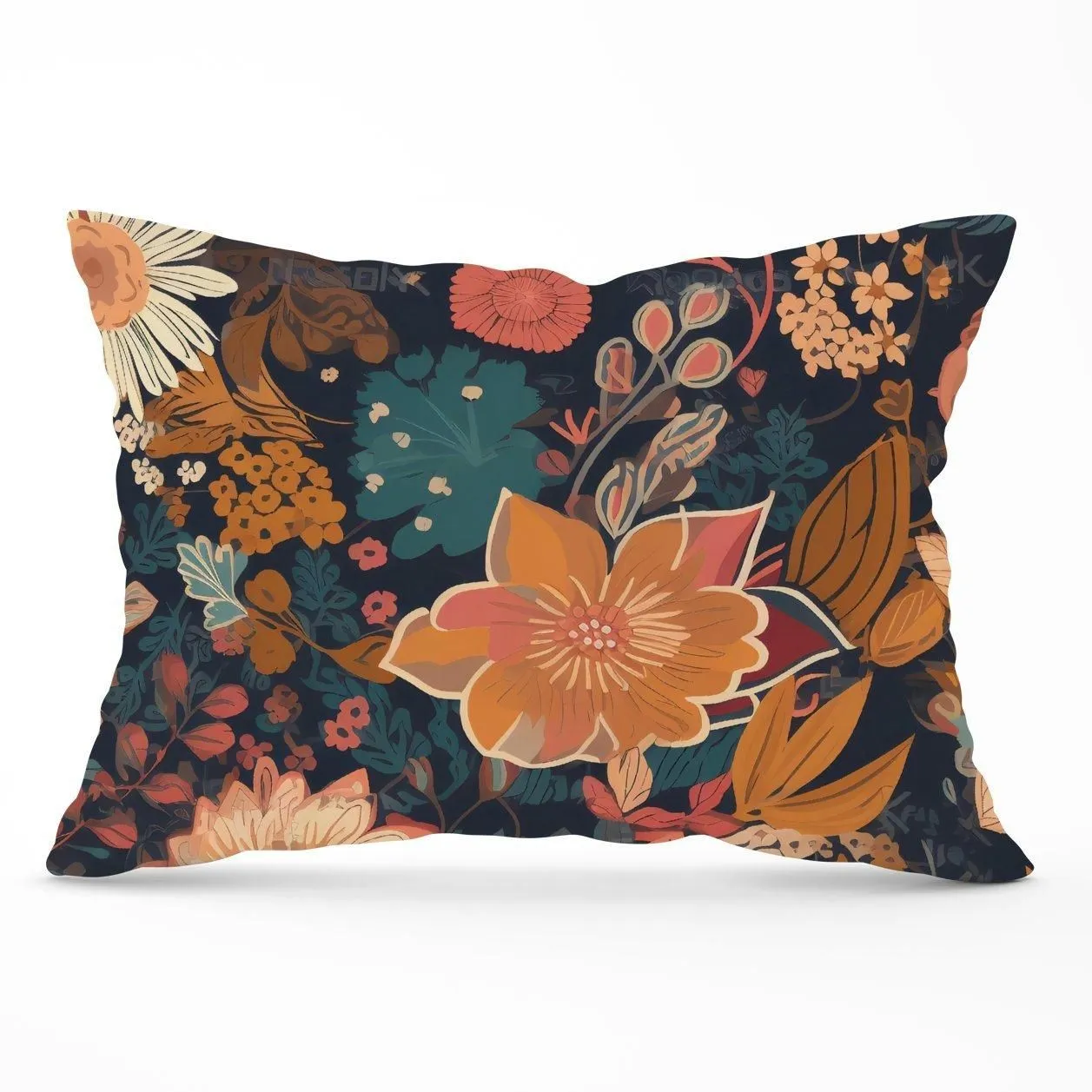 Warren Reed - Designer Boho Chic Flower Cushions in Orange