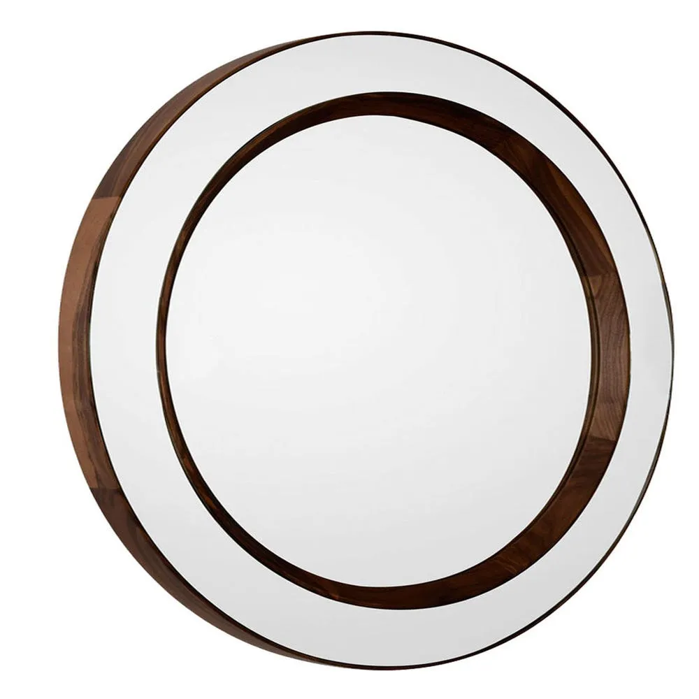 Porada Tondo Round Walnut Mirror 2