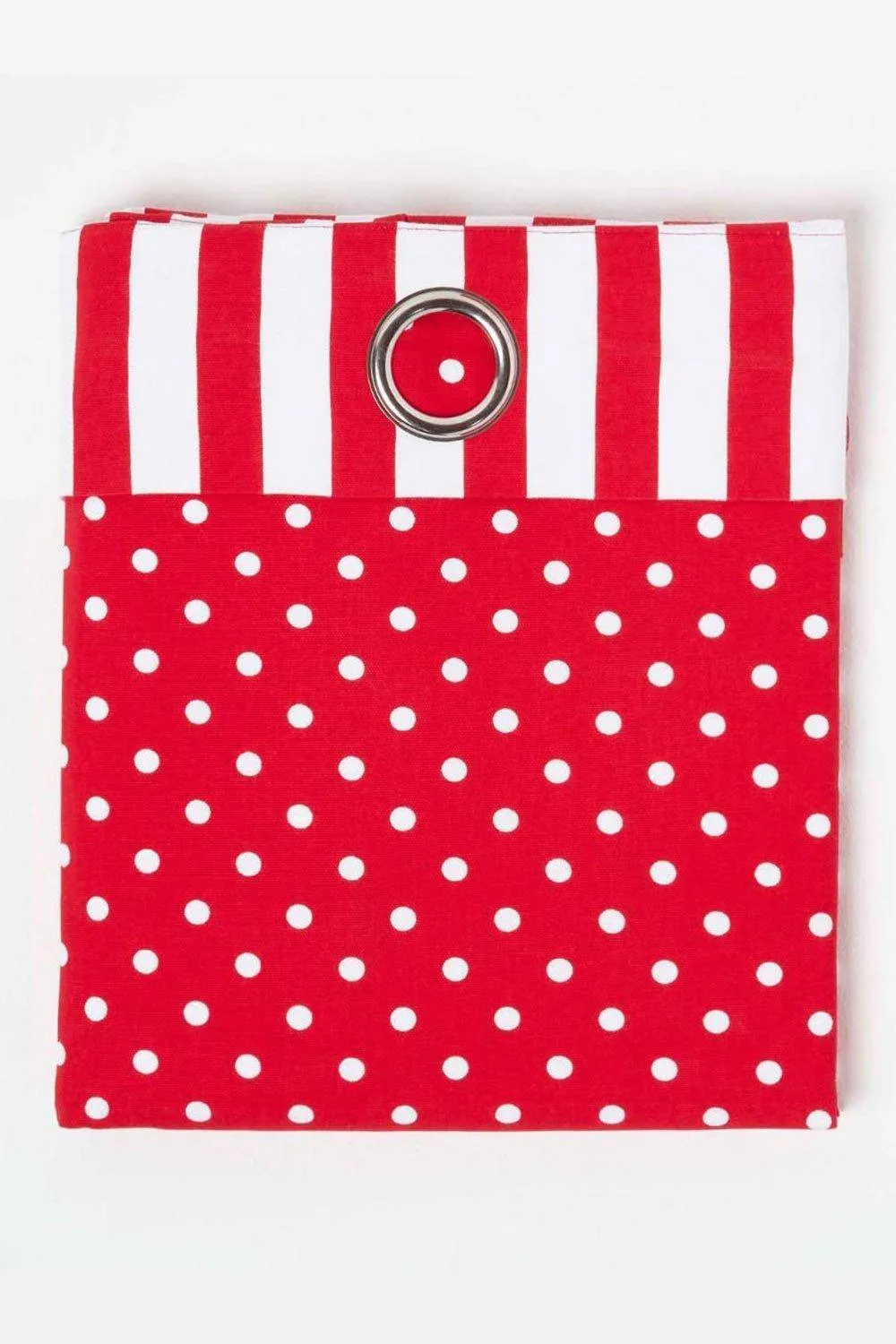 Homescapes Polka Dots Red Ready Made Eyelet Curtain Pair 3