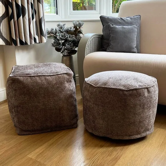 Daro Waffle Round Pouffe 4