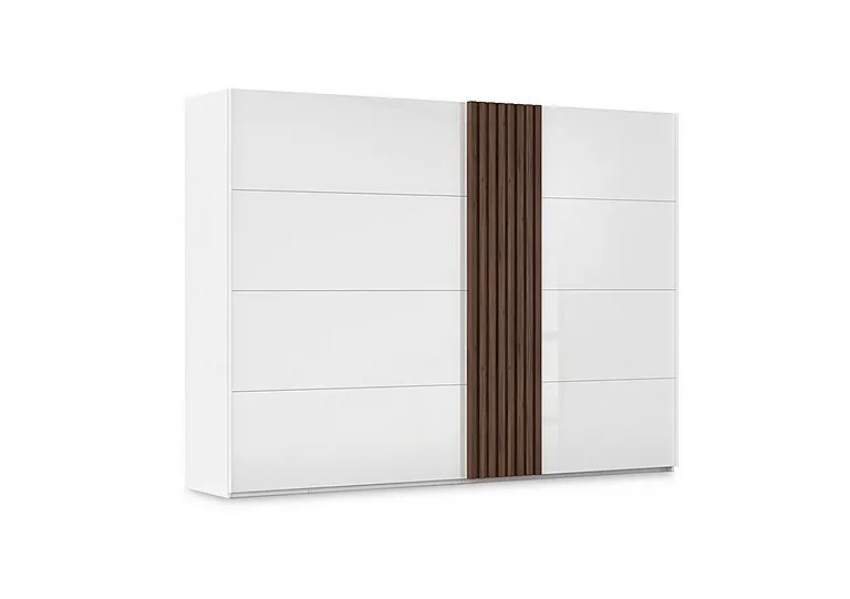 Estella 301cm 2 Door Glass Sliding Wardrobe - Alpine White - Bedroom Furniture - In Time for Christmas