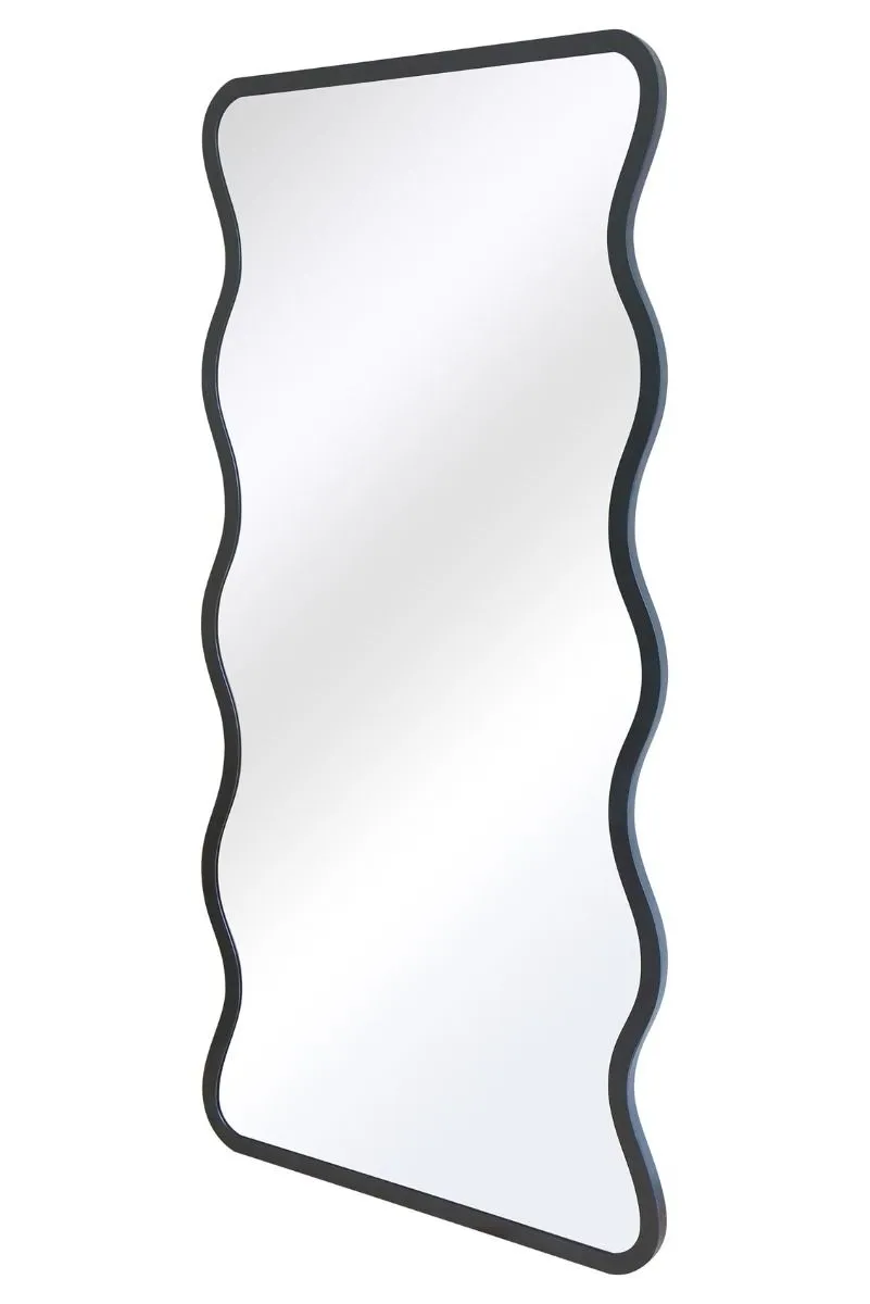 MirrorOutlet Black Metal Rectangular Wavy Framed Garden Wall Mirror (170 X 80CM) 6