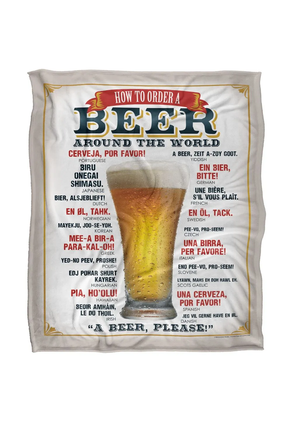 Retrorocket Studio Beer Around The World Silky Touch Super Soft Throw Blanket 152 X 127 cm in White