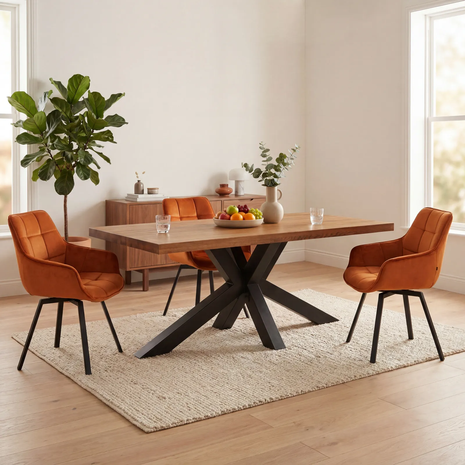Navarro Star Dining Table 220Cm, Brown Oak | W220cm | Barker & Stonehouse 2