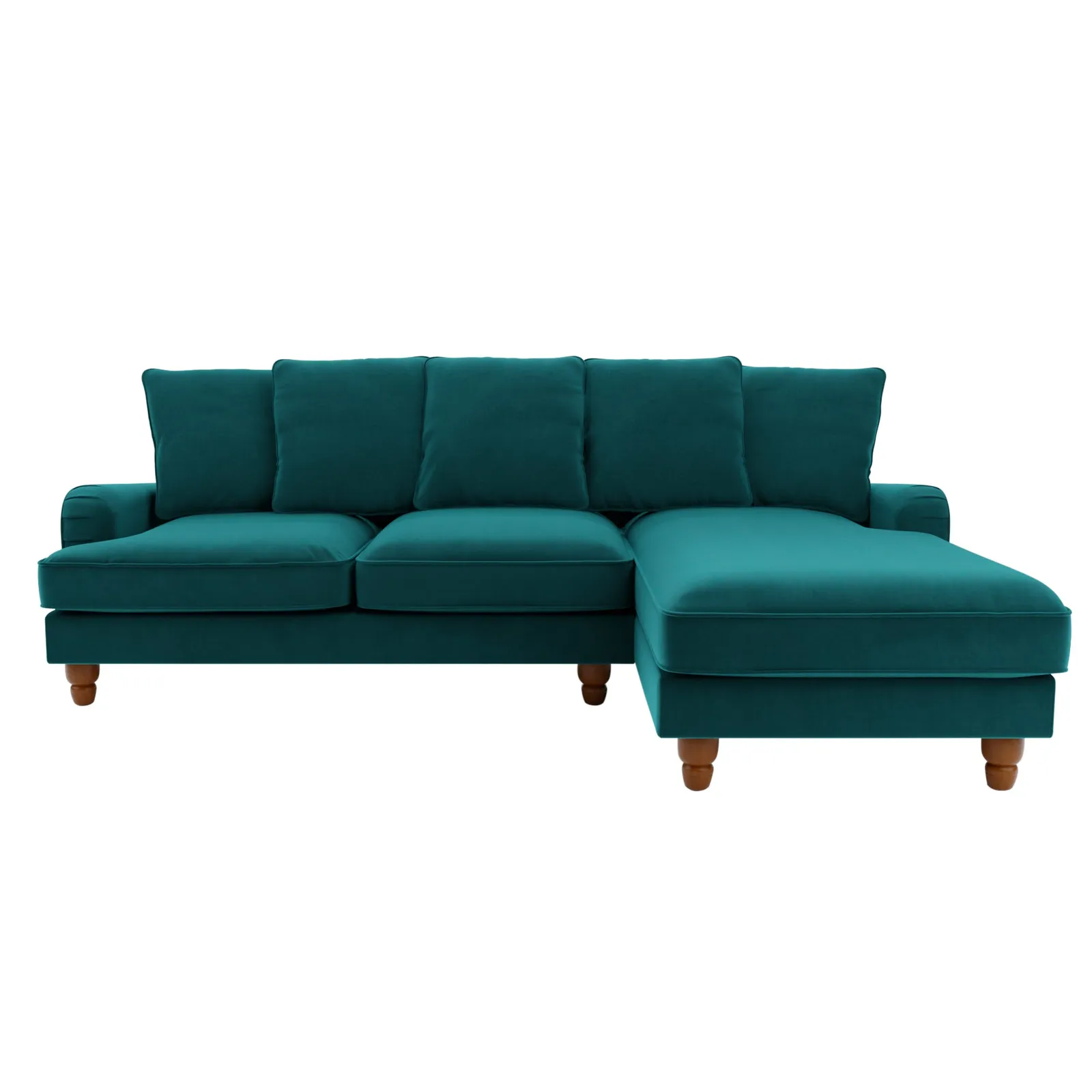 Beatrice Scatter Back Velvet Right Hand Corner Sofa Green