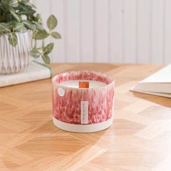Churchgate Ceramic Glaze Mulberry & Geranium Crackle Candle 2