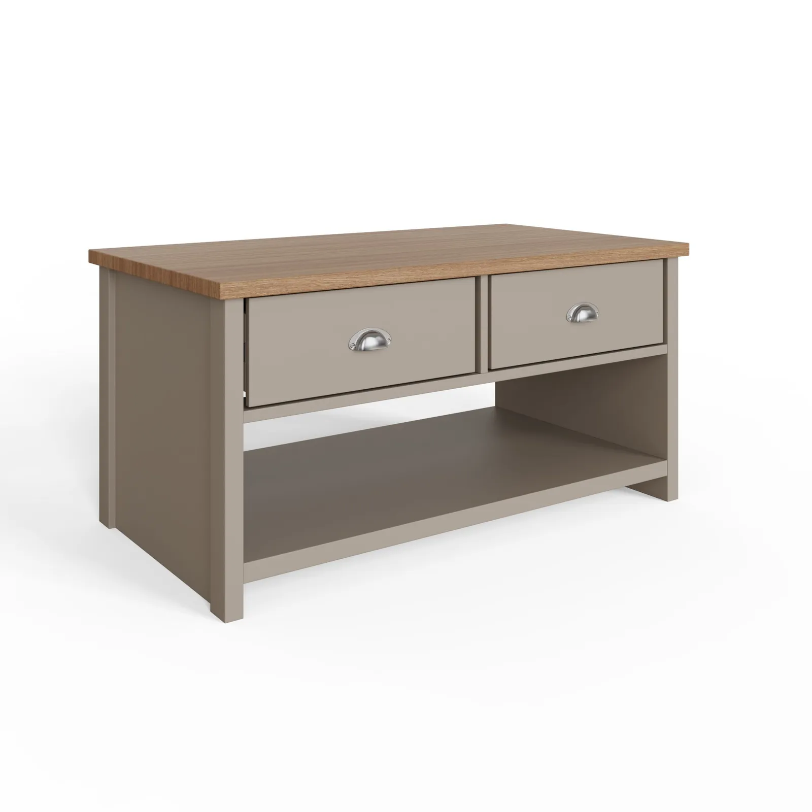 GFW Lancaster 2 Drawer Coffee Table in Grey 4