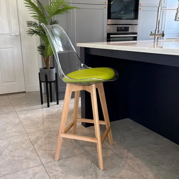 Fusion Living Soho Clear Plastic Bar Stool