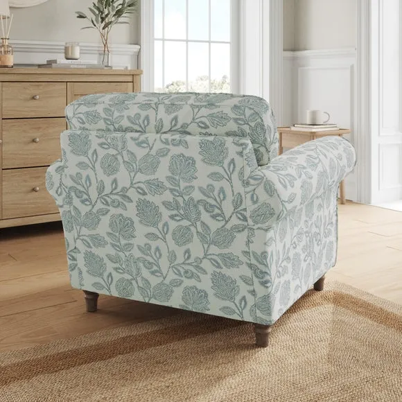 Flori Woven Floral Fabric Armchair 3