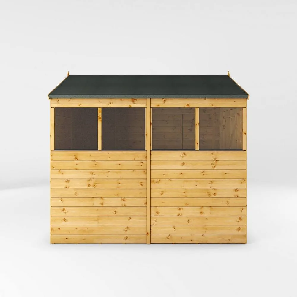 Mercia 8 x 6 Feet Shiplap Apex Shed - L240.8 x W190.5 x H222.2 cm - Brown 3