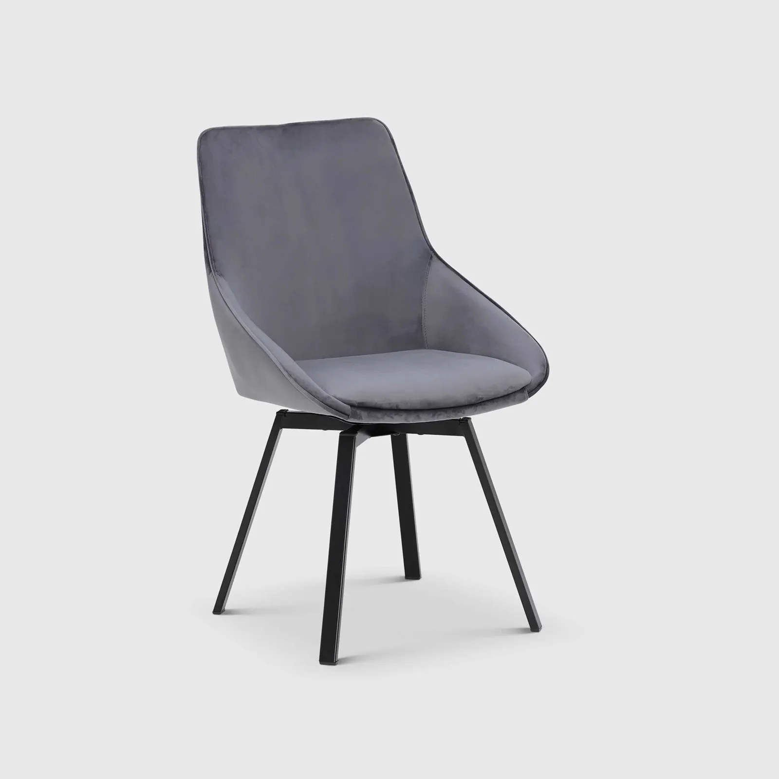 Beckton Leisure Swivel Dining Chair, Grey Velvet | Barker & Stonehouse 3