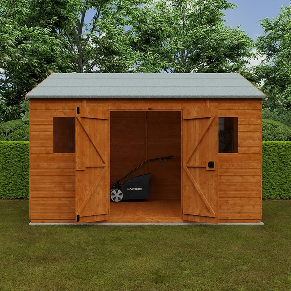 Buttercup Farm 12 x 10 Feet Workman Apex 12mm Shed - Solid Wood/Softwood/Pine in Burnt Orange 6