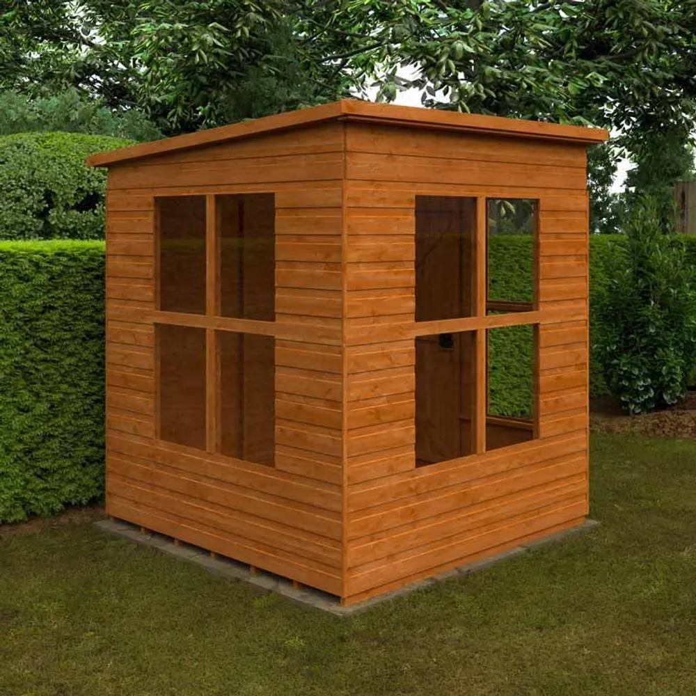 Buttercup Farm 6 x 6 Feet Penthouse 12mm Shed - Solid Wood/Softwood/Pine in Burnt Orange 2