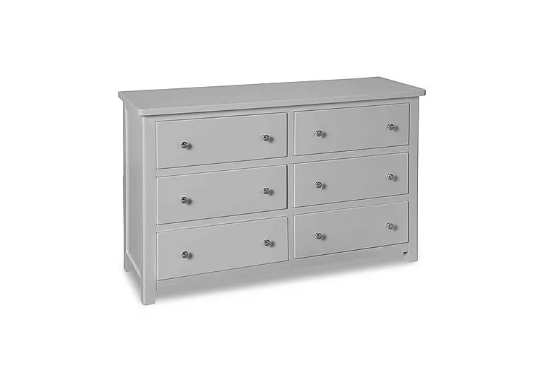 Grace 6 Drawer Wide Chest - Grey