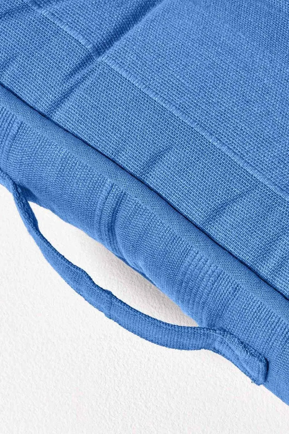 Homescapes Rajput Ribbed Cotton Floor Cushion in Blue 4