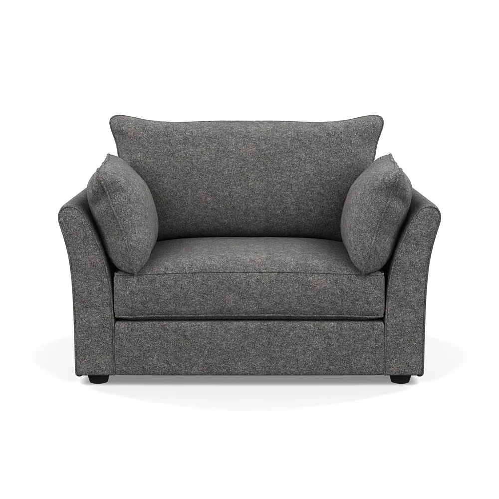 Heal's Tailor Loveseat Melton Wool Shale Black Beech Feet