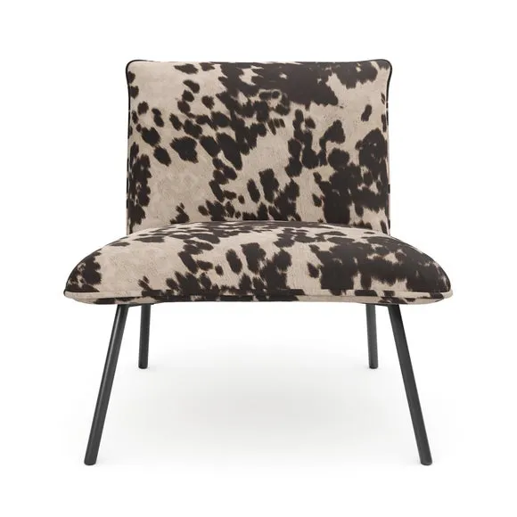 Sarnia Cow Print Velvet Occasional Chair 6