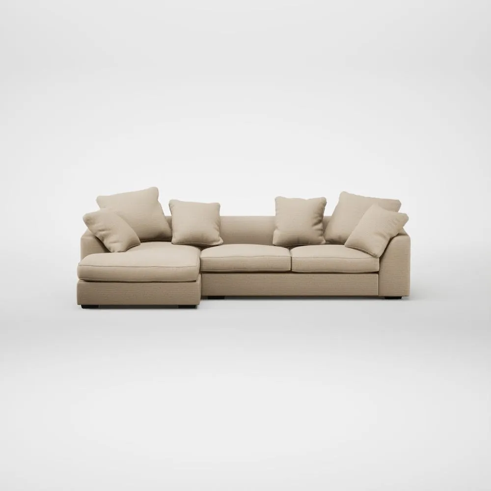 Heal's Cumulus Left Hand Facing Chaise Sofa Loop Twill Fossil 2