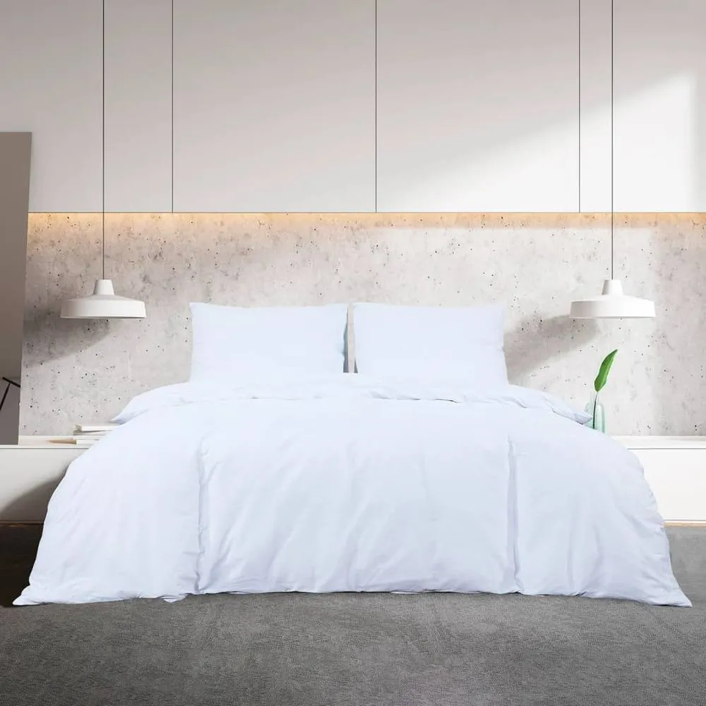 Berkfield Home Elegant Duvet Cover Set White 200x200 cm Light-weight Microfiber