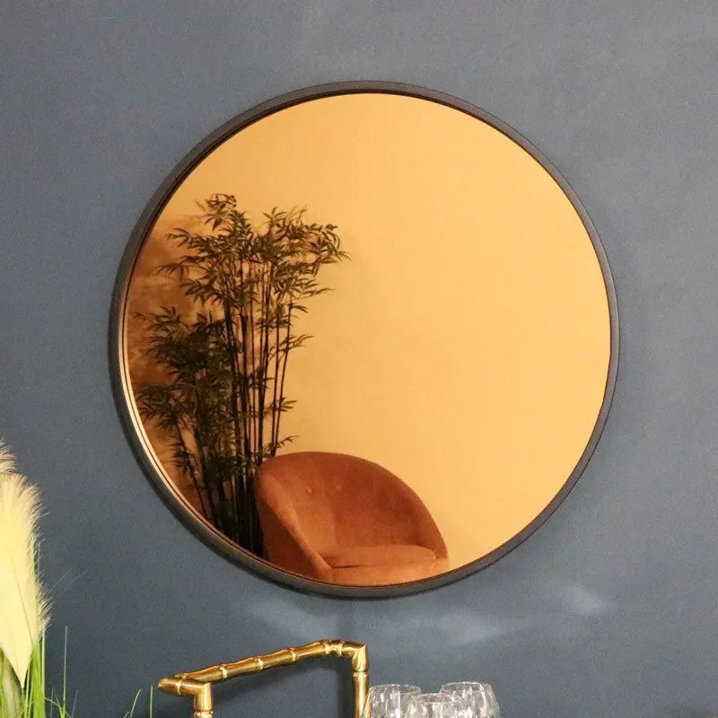 Melody Maison Round Smoked Copper Wall Mirror 80cm X 80cm