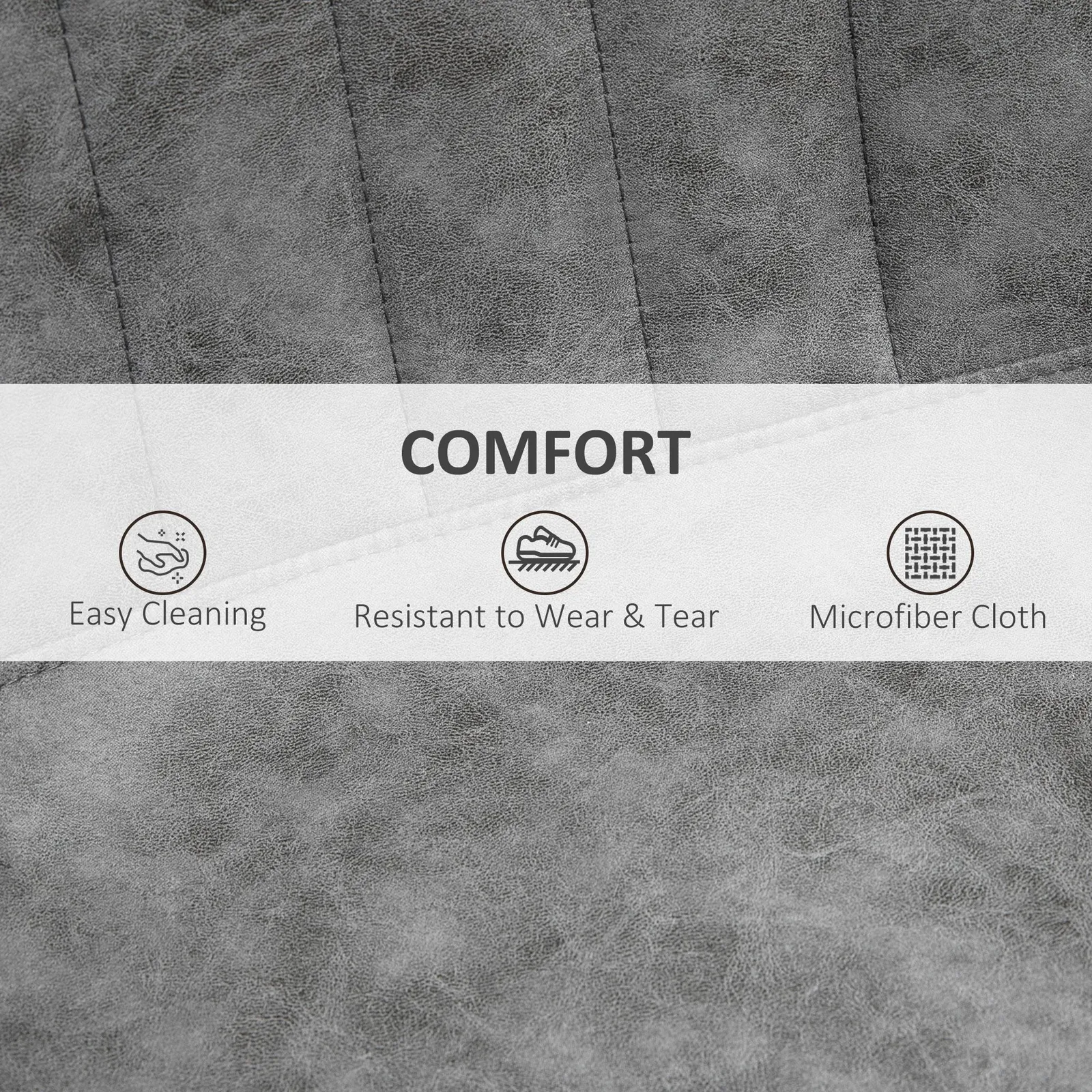 HOMCOM Of 2 Leathaire Tub Bar Stools w/ Metal Frame Footrest Home Seat in Grey 6