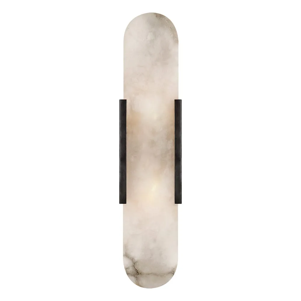 Visual Comfort Melange Elongated Sconce Wall Light Bronze & Alabaster 2