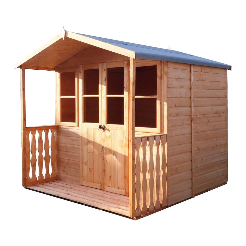 Shires Houghton Shiplap Summerhouse Garden Sun Room Approx 7 x 7 Feet in Light Brown